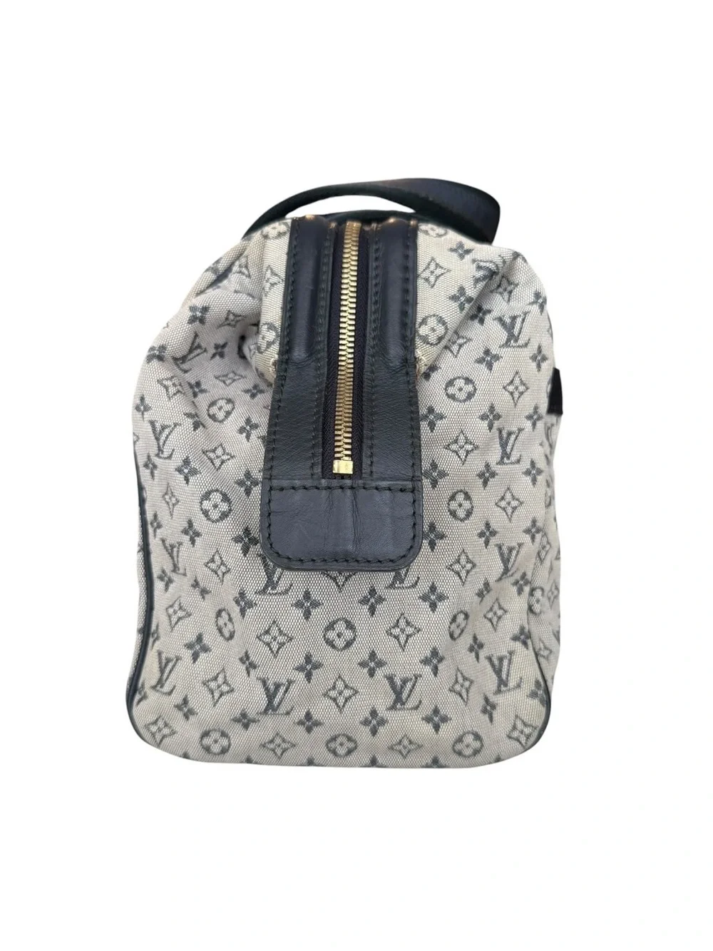 Louis Vuitton Josephine Mini lin Monogram Canvas Satchel in Beige and Black